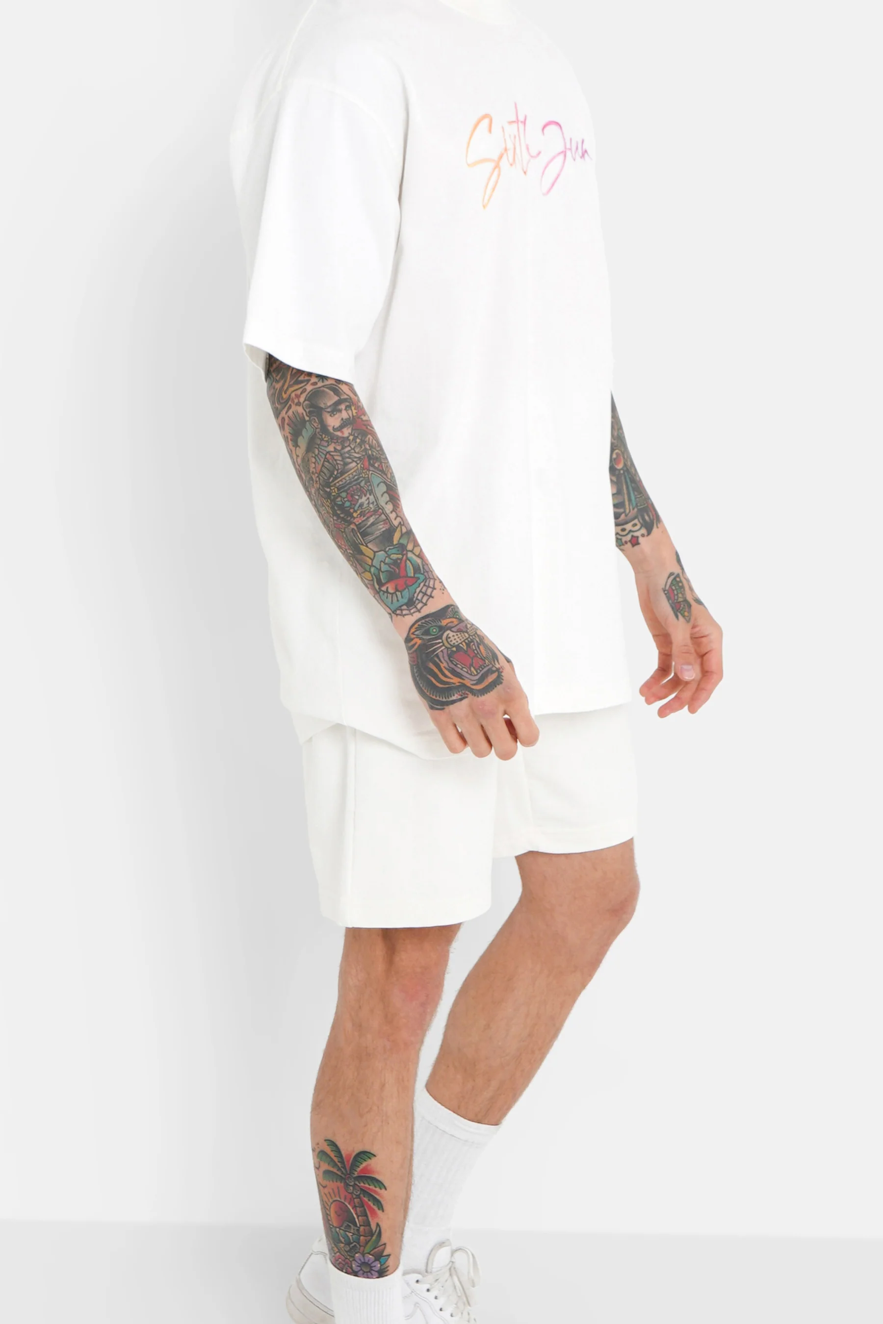 Short relief logo signature Blanc - Image 4