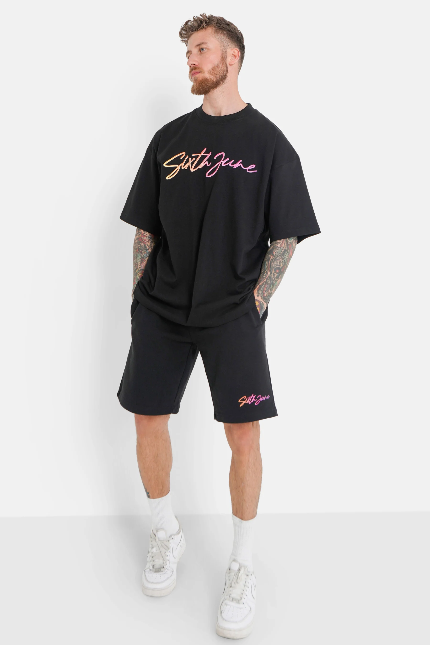 T-shirt logo signature relief Noir - Image 2