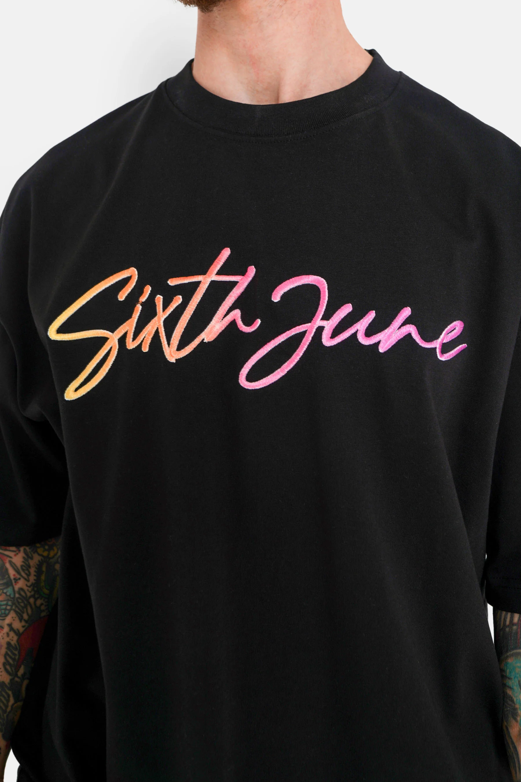 T-shirt logo signature relief Noir - Image 3