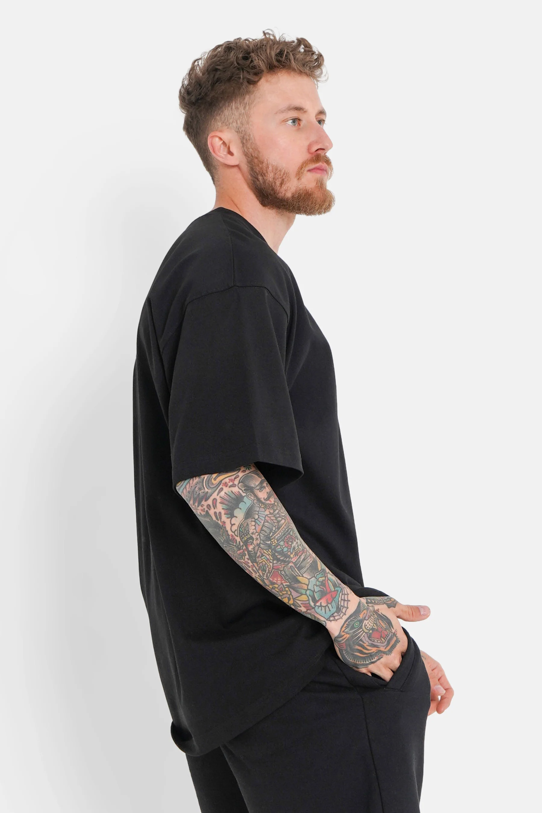 T-shirt logo signature relief Noir - Image 4