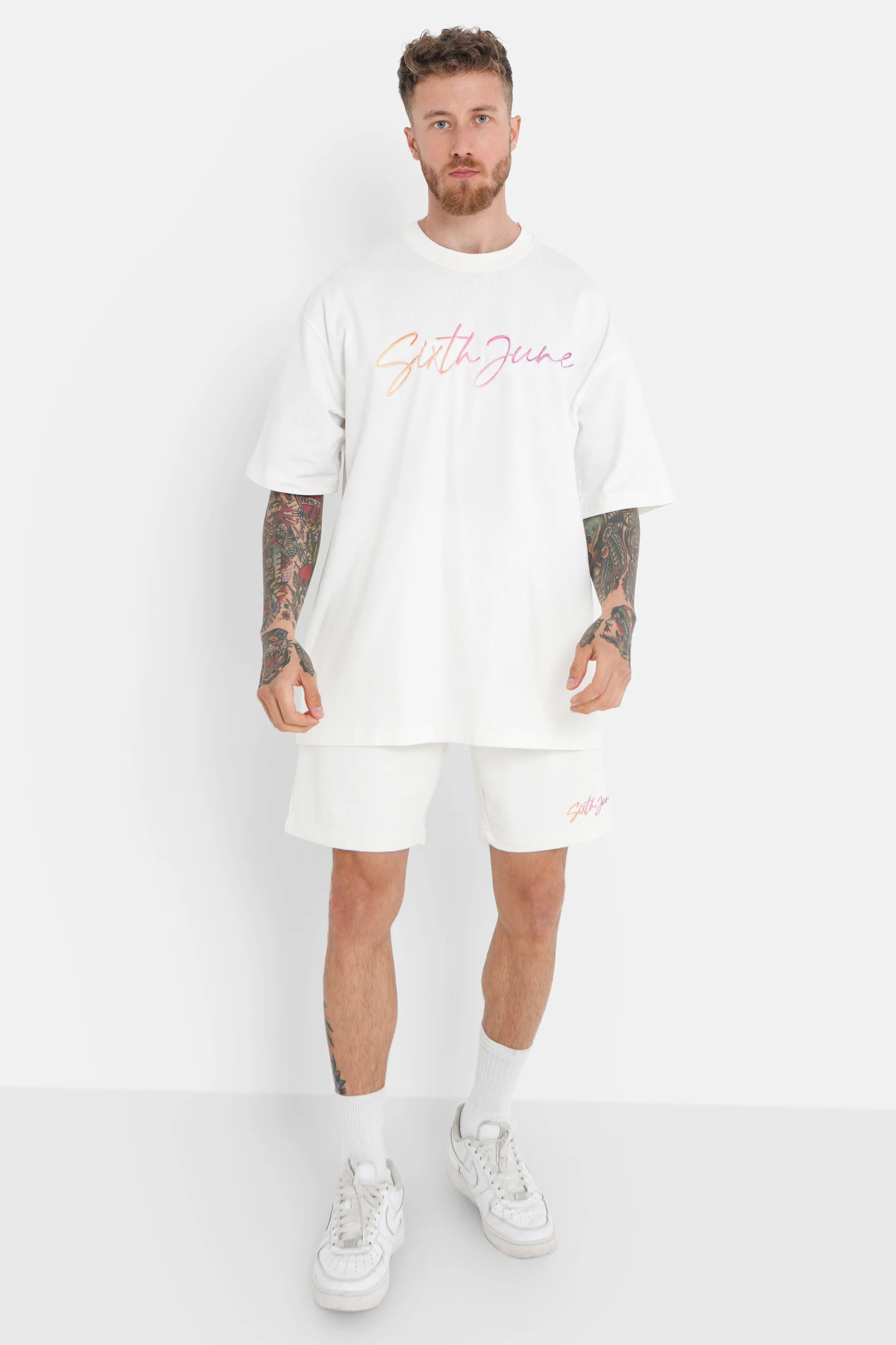 T-shirt logo signature relief Blanc - Image 2
