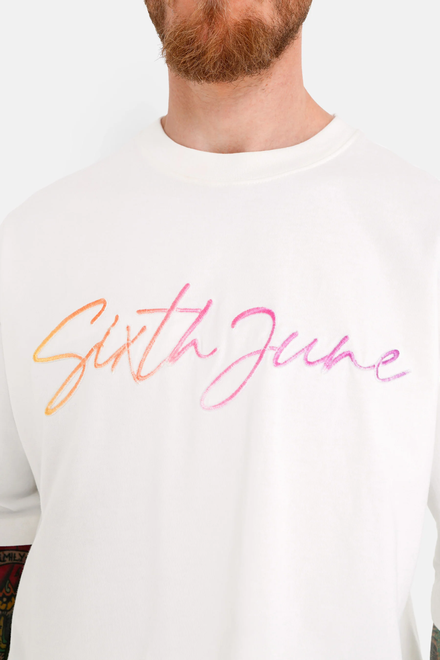 T-shirt logo signature relief Blanc - Image 3