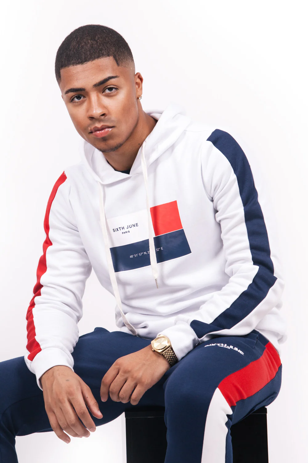 Sweat America blanc bleu rouge - Image 2