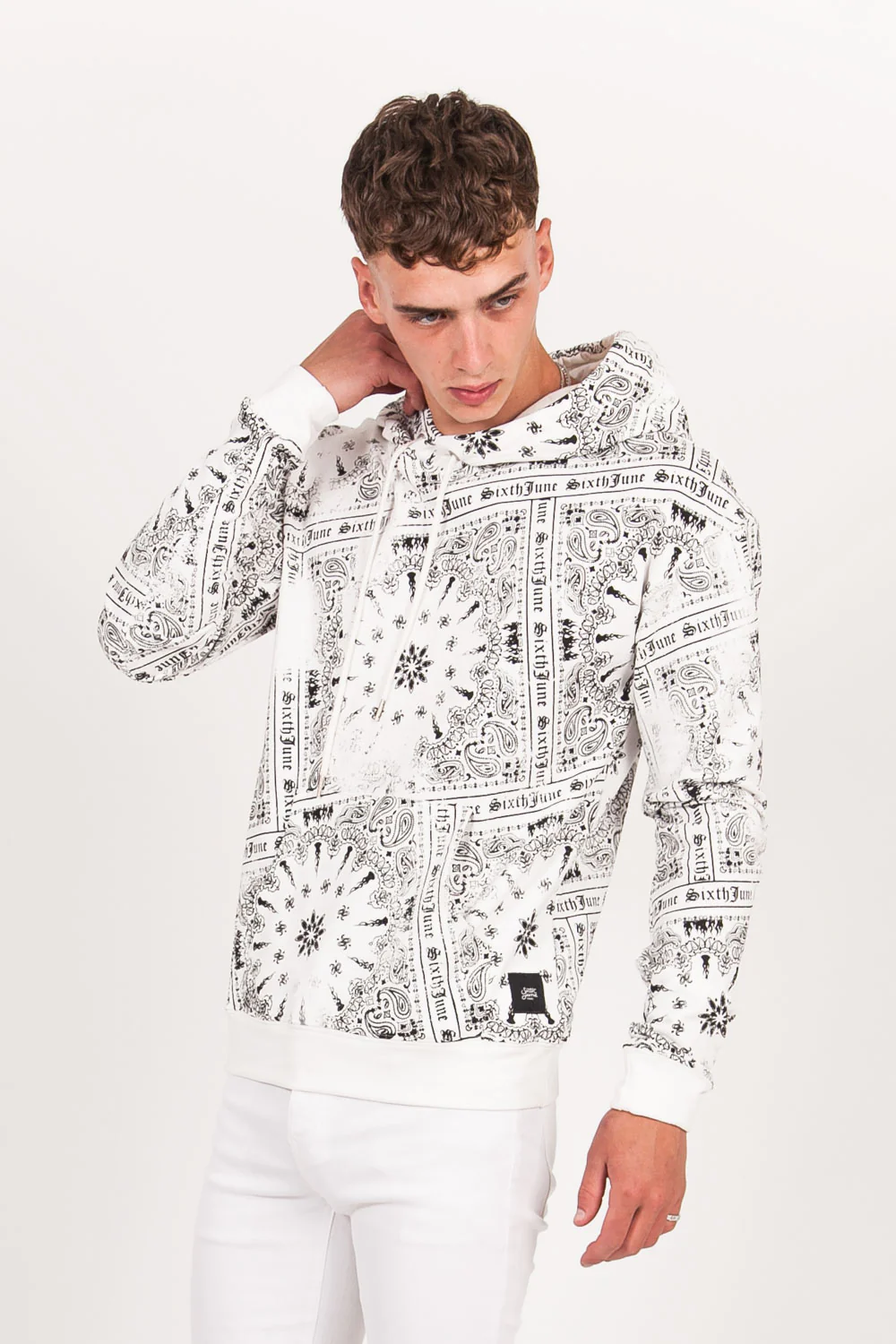 Sweat capuche all over bandana blanc - Image 2
