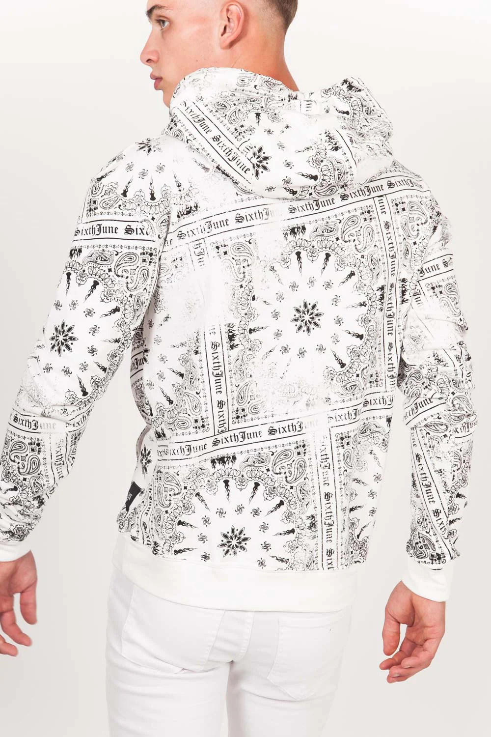 Sweat capuche all over bandana blanc - Image 5