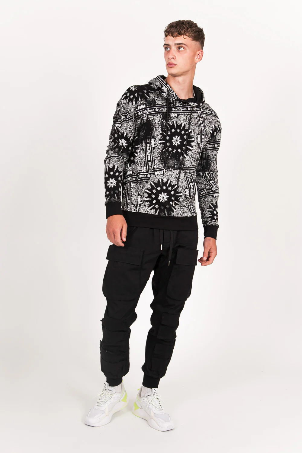 Sweat capuche all over bandana Sixth June noir - Image 6