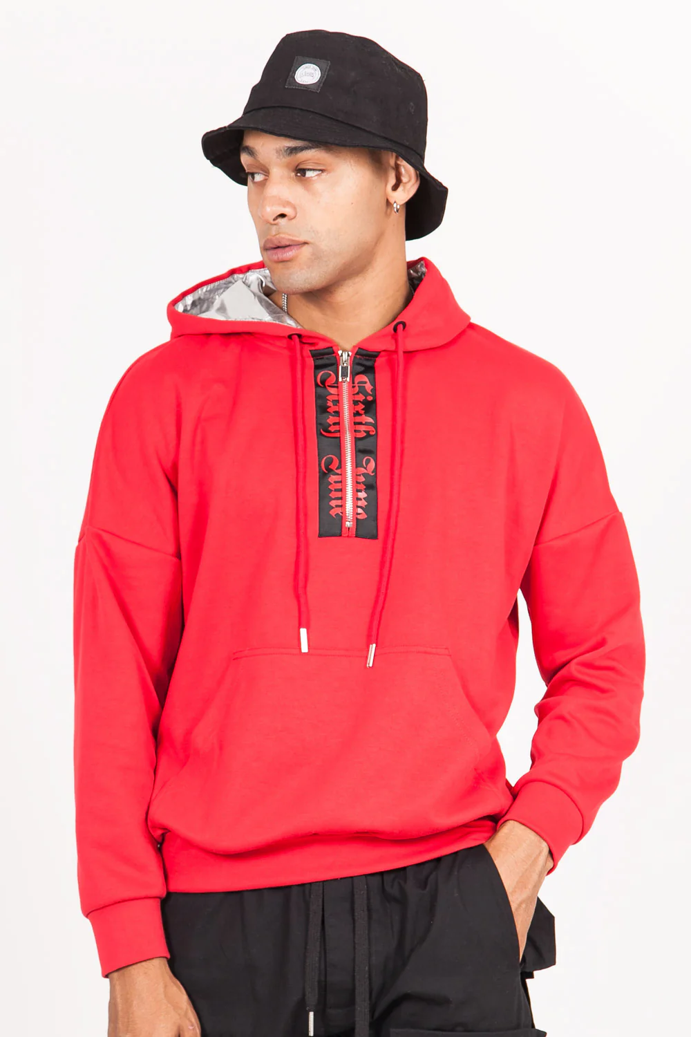 Sweat capuche aluminium gothique rouge - Image 2