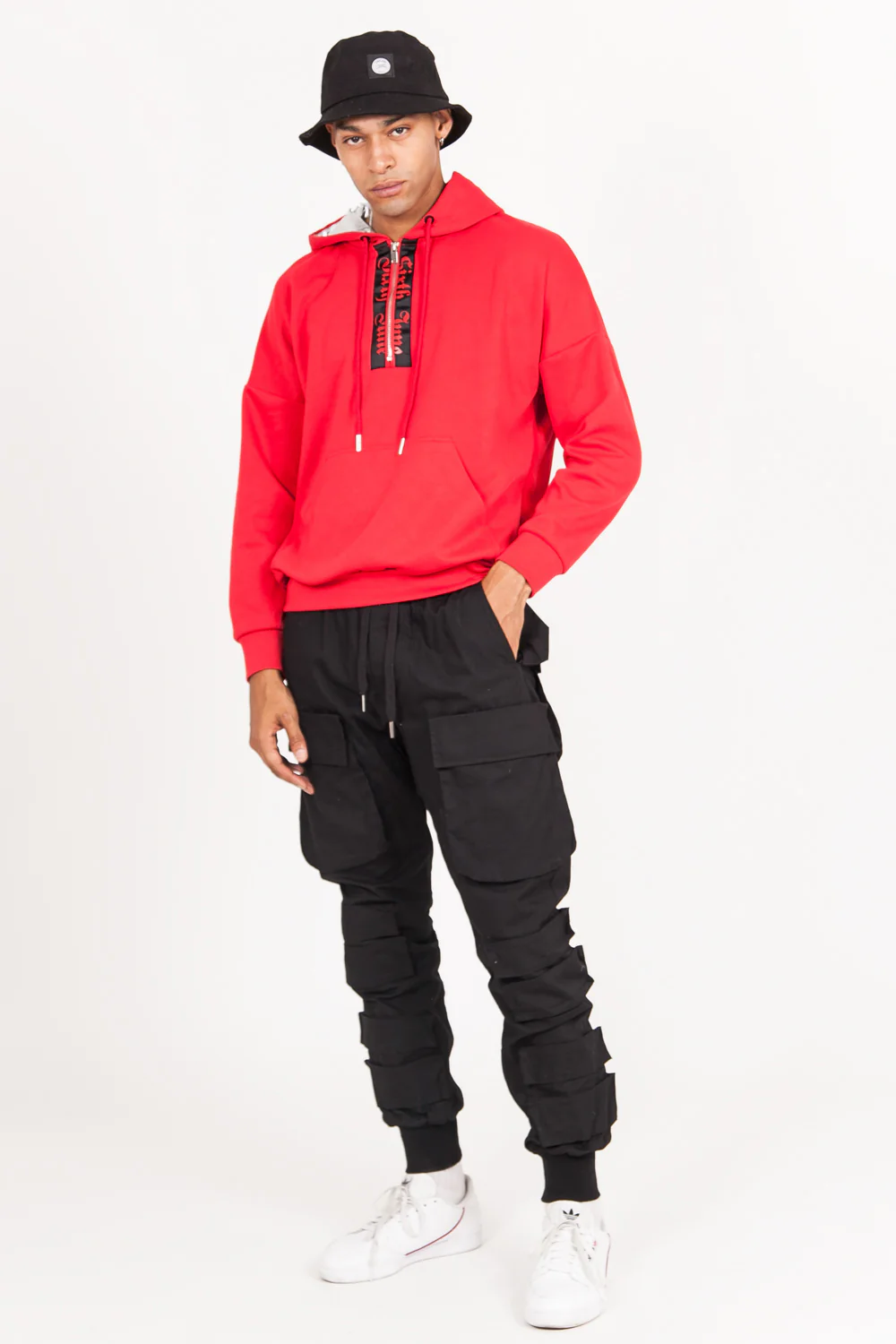 Sweat capuche aluminium gothique rouge - Image 7