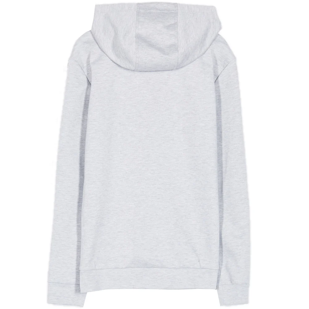 Sweat capuche bandes texte gris noir - Image 6
