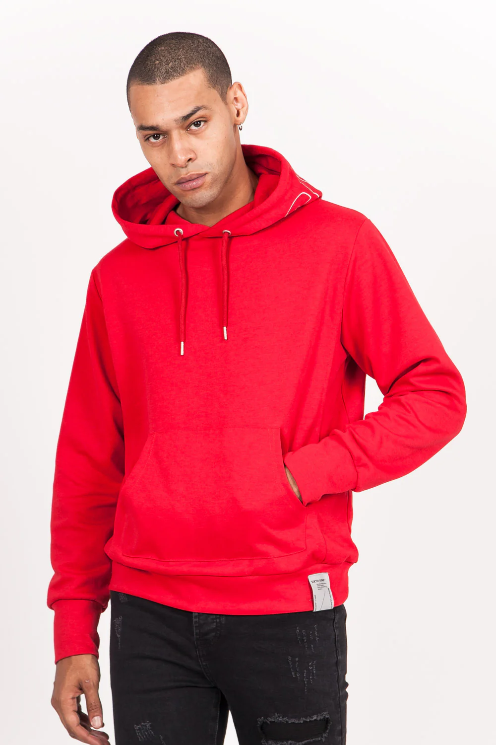 Sweat capuche broderie logo rouge - Image 2