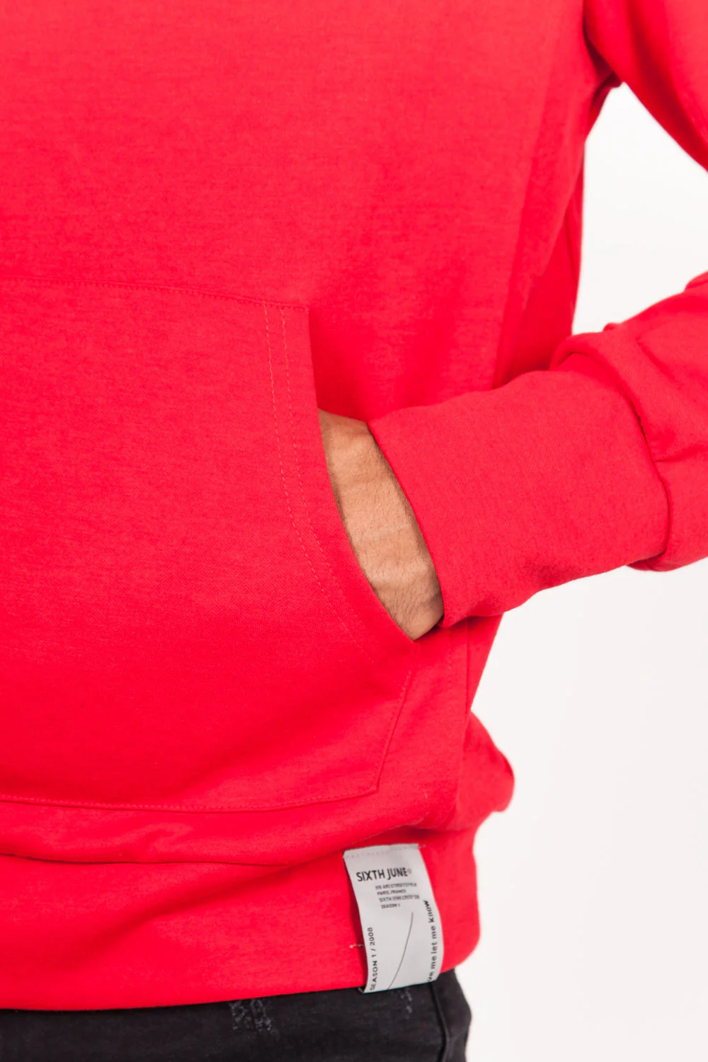 Sweat capuche broderie logo rouge - Image 5