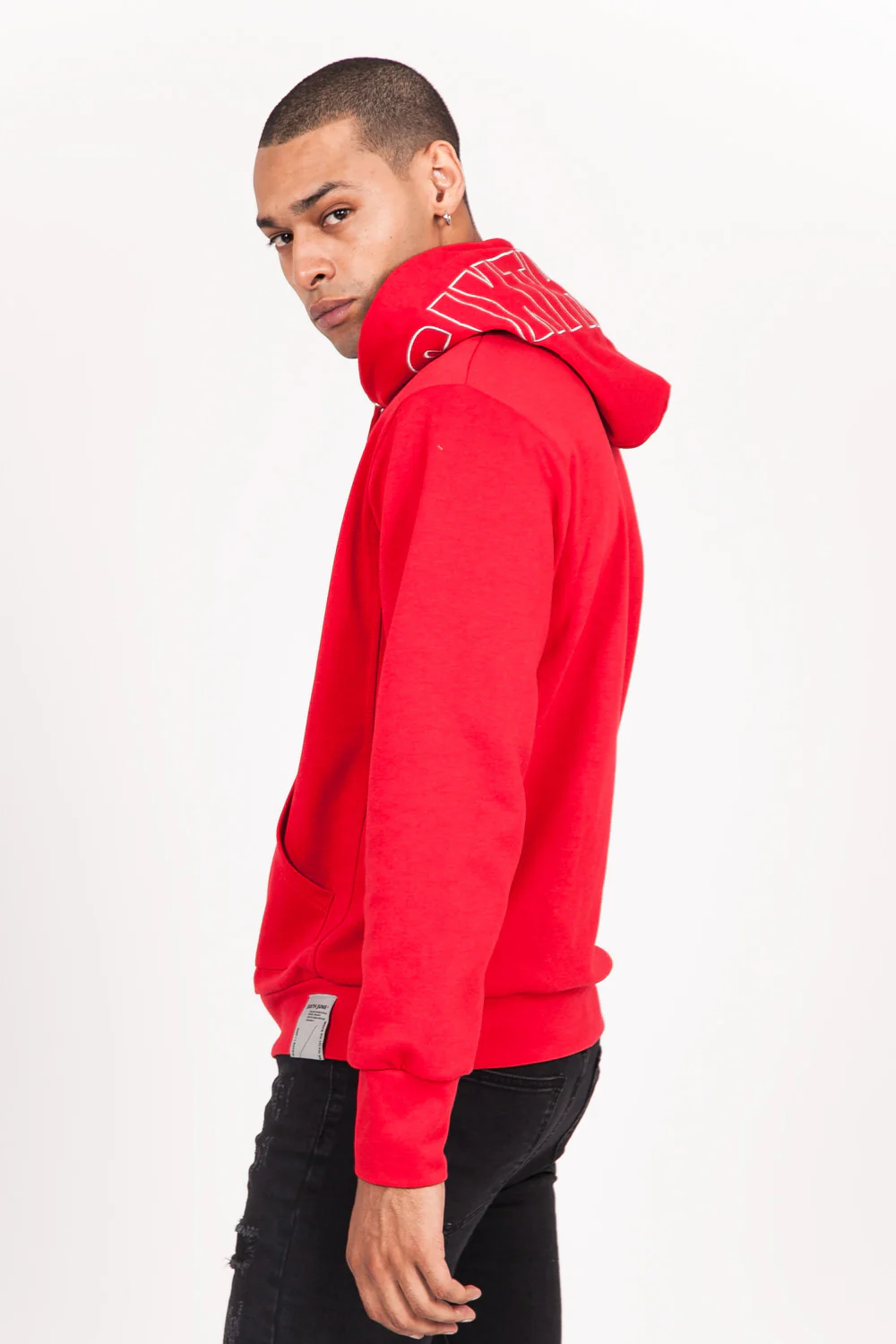 Sweat capuche broderie logo rouge - Image 6