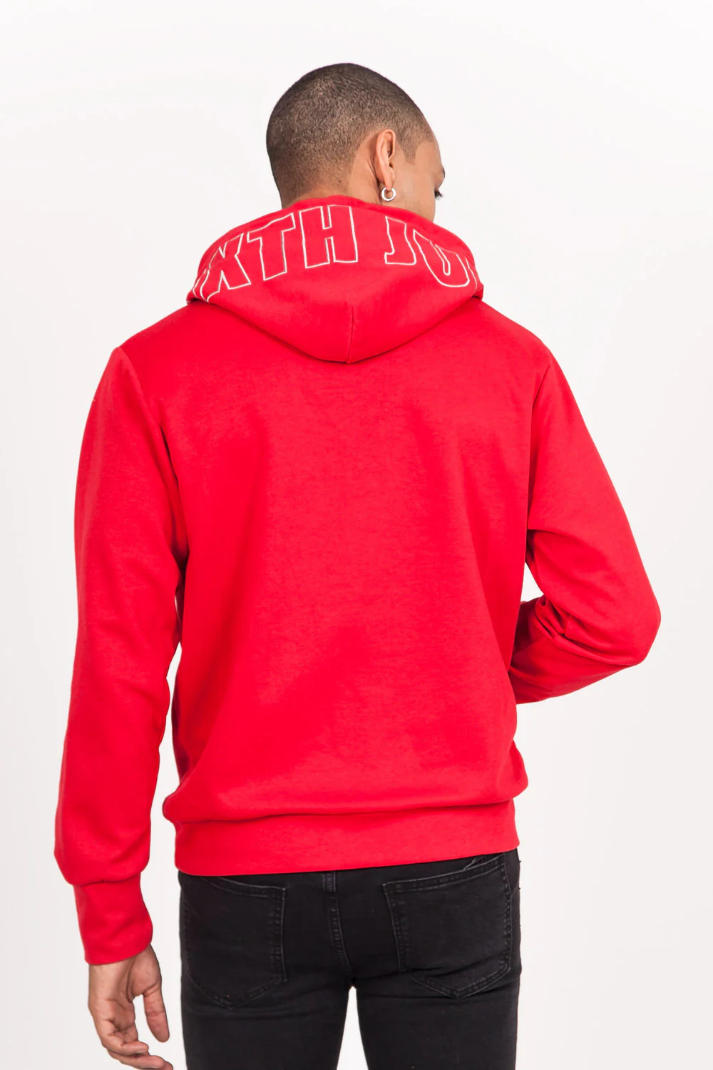Sweat capuche broderie logo rouge - Image 7