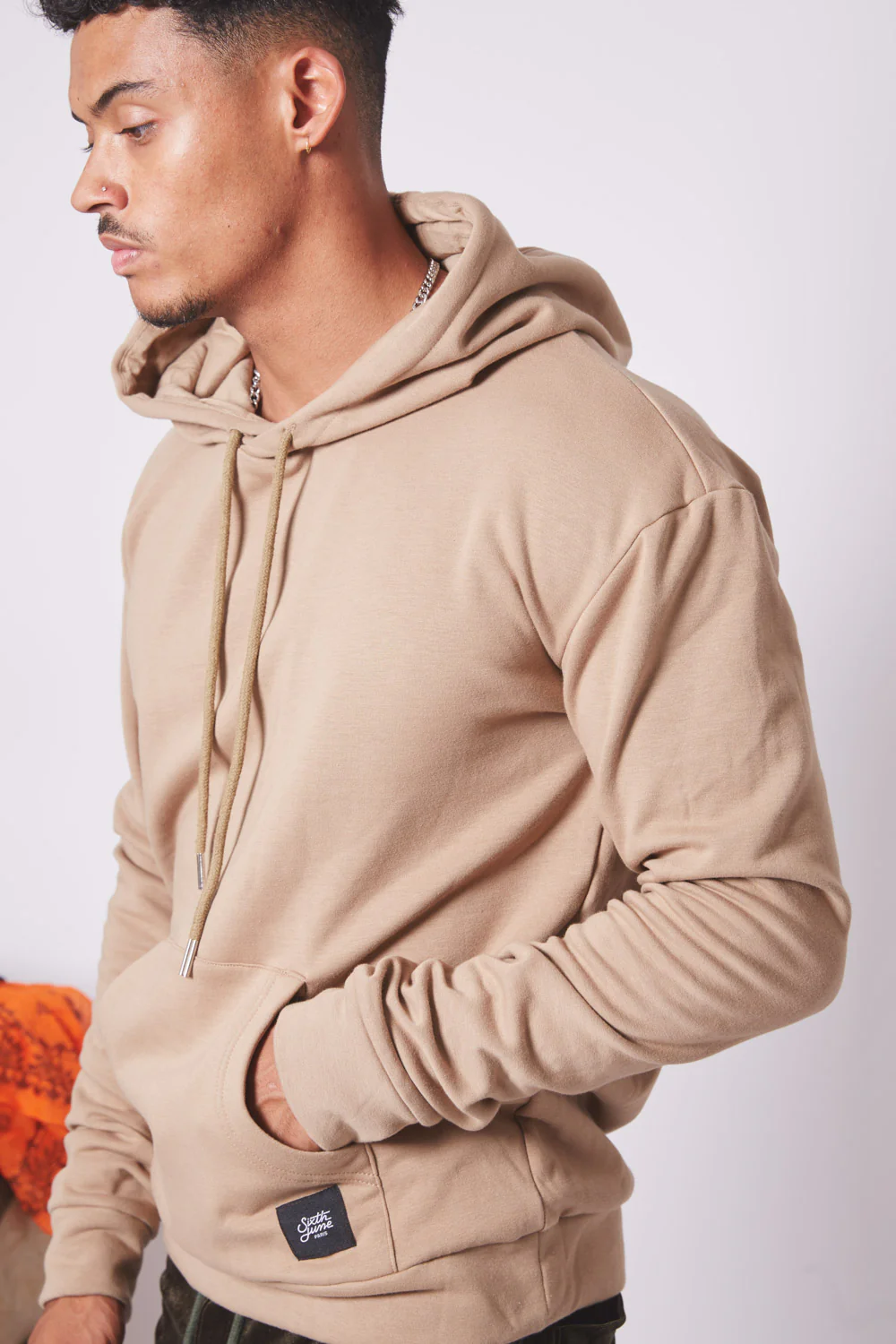 Sweat capuche classique beige - Image 3