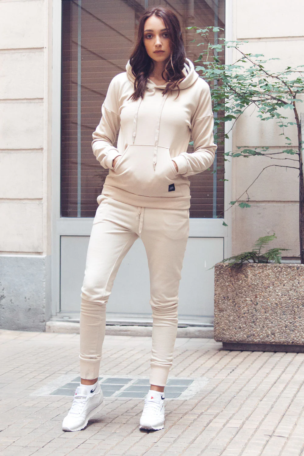 Sweat capuche classique beige - Image 2
