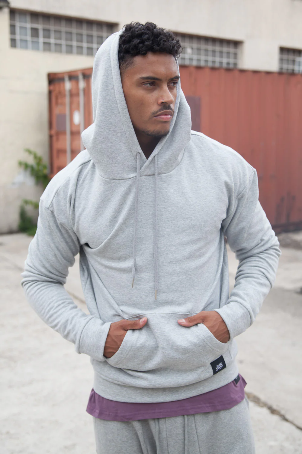 Sweat capuche classique Sixth June gris clair - Image 3