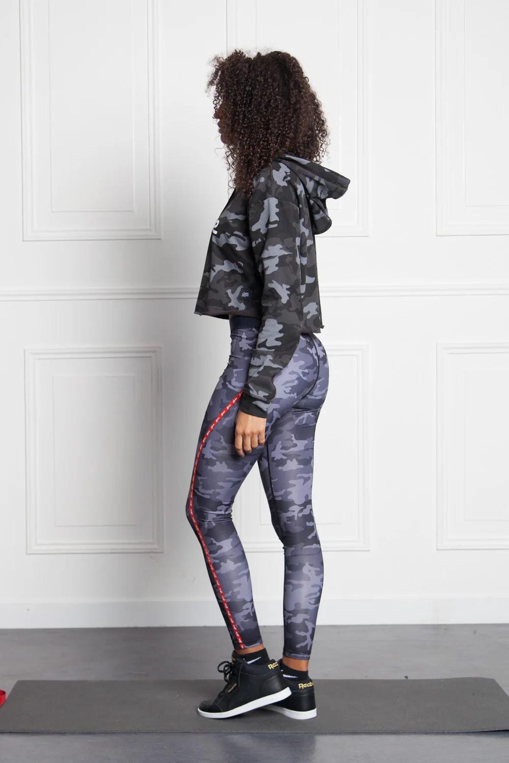 Sweat capuche court camouflage Sport noir W2385VSW - Image 3