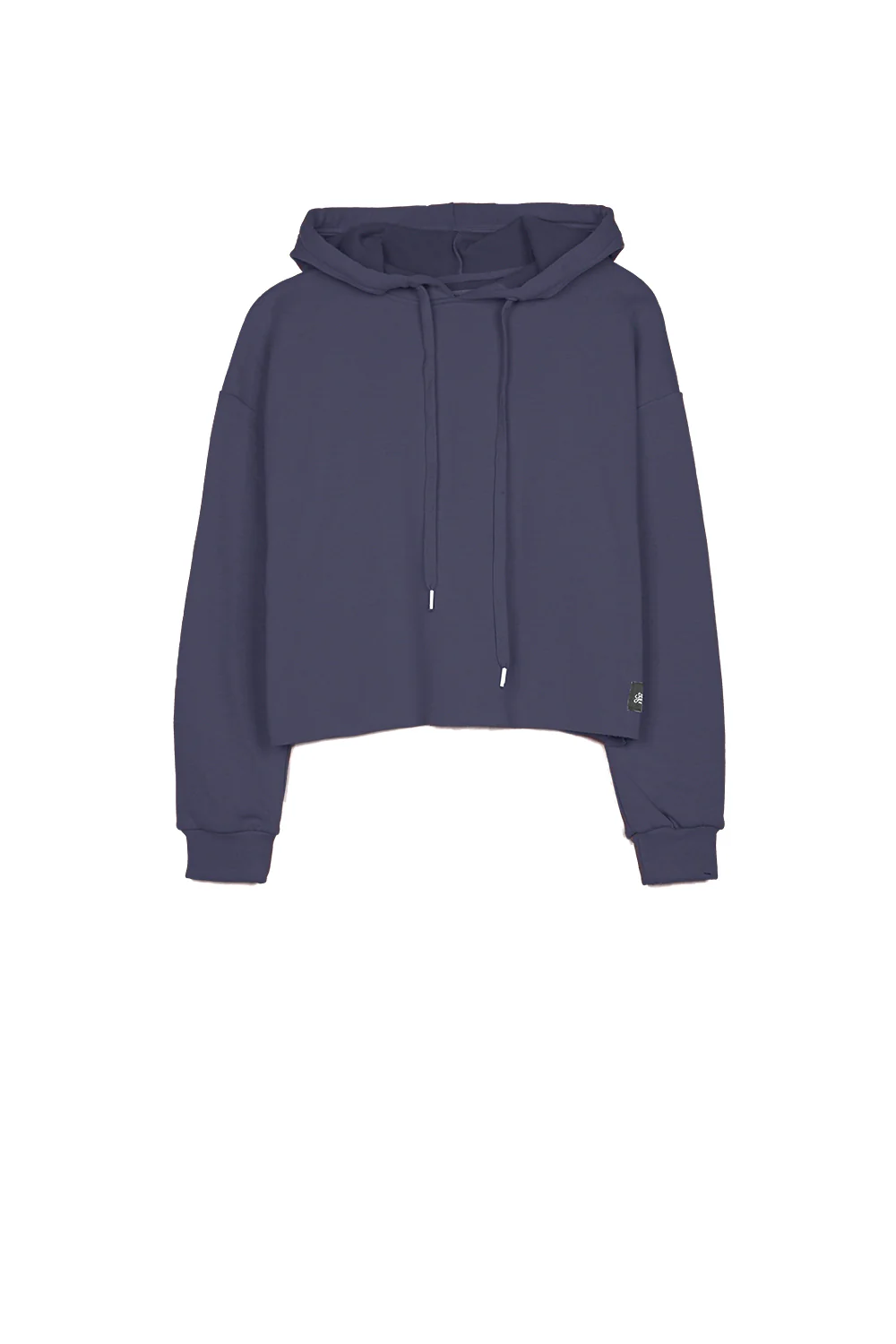 Sweat capuche court large bleu foncé