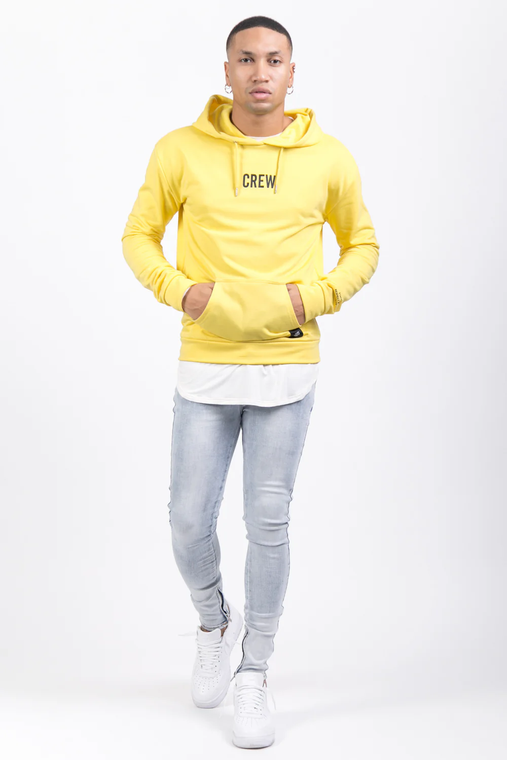 Sweat capuche crew tour jaune - Image 2
