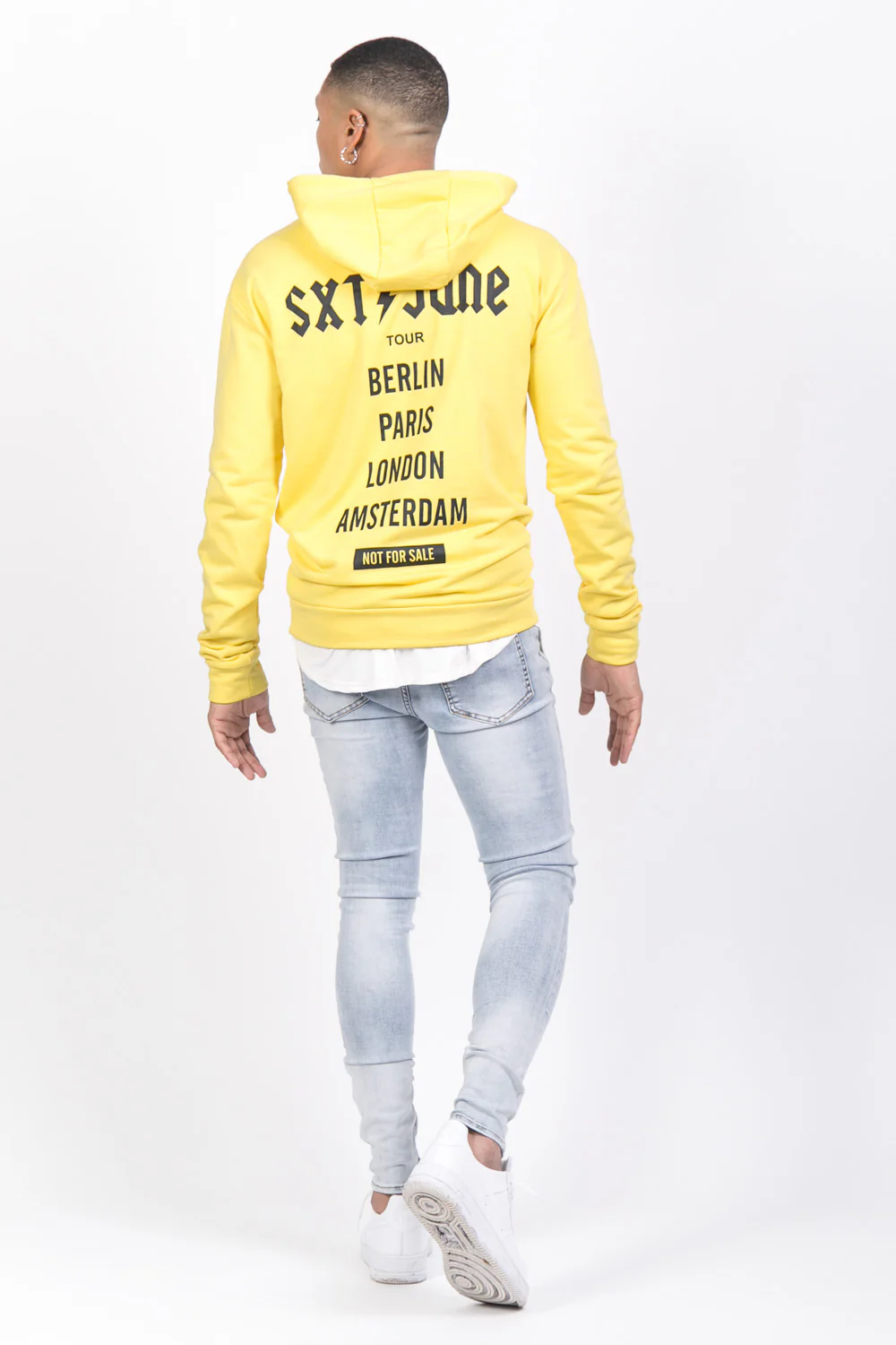 Sweat capuche crew tour jaune - Image 3