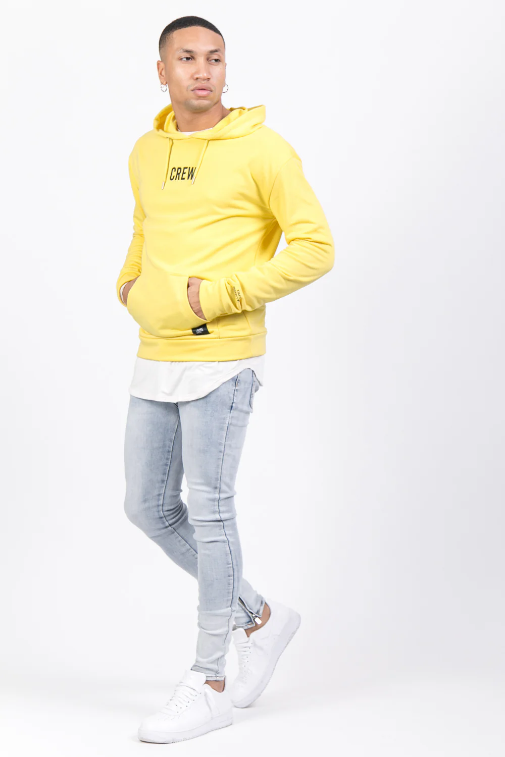 Sweat capuche crew tour jaune - Image 4