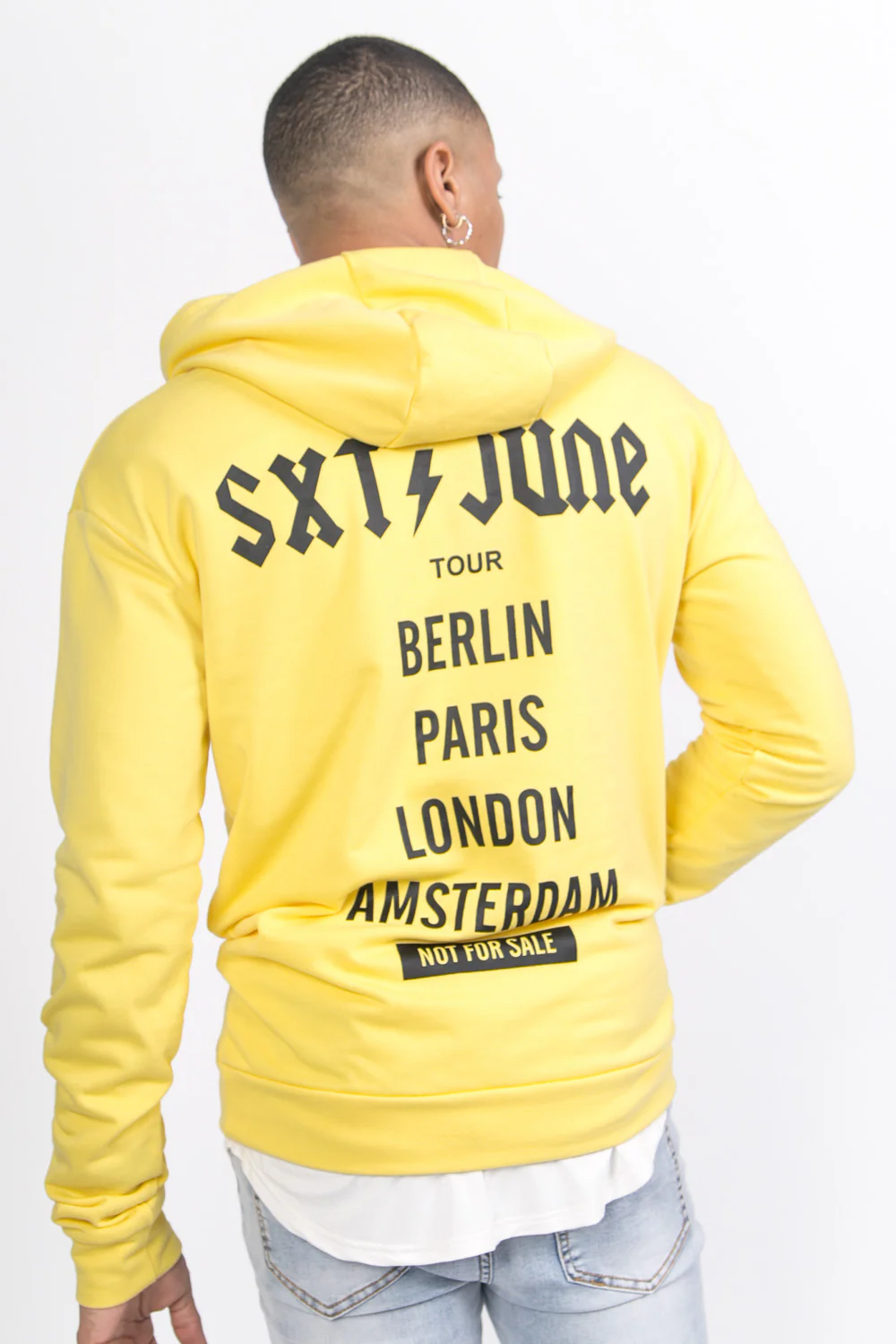 Sweat capuche crew tour jaune - Image 5