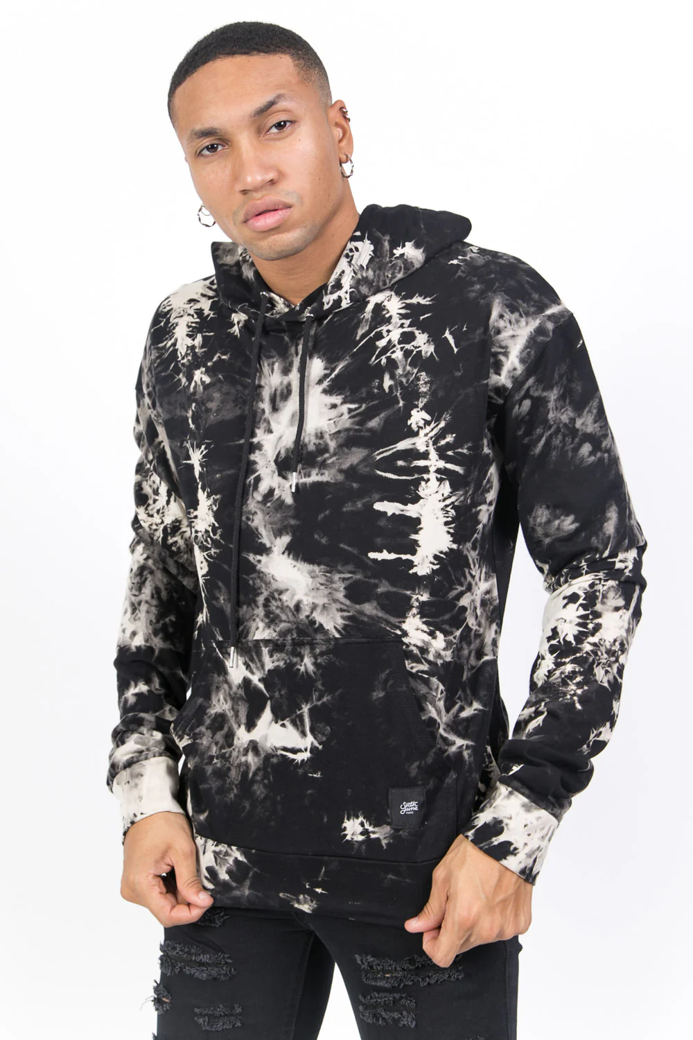 Sweat capuche délavé noir - Image 5