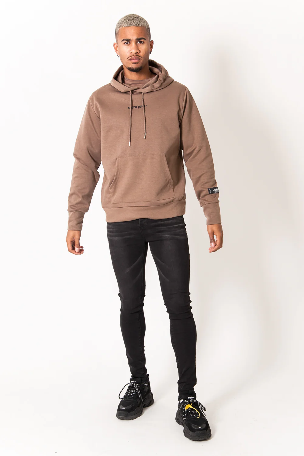 Sweat capuche imprimé marron - Image 6