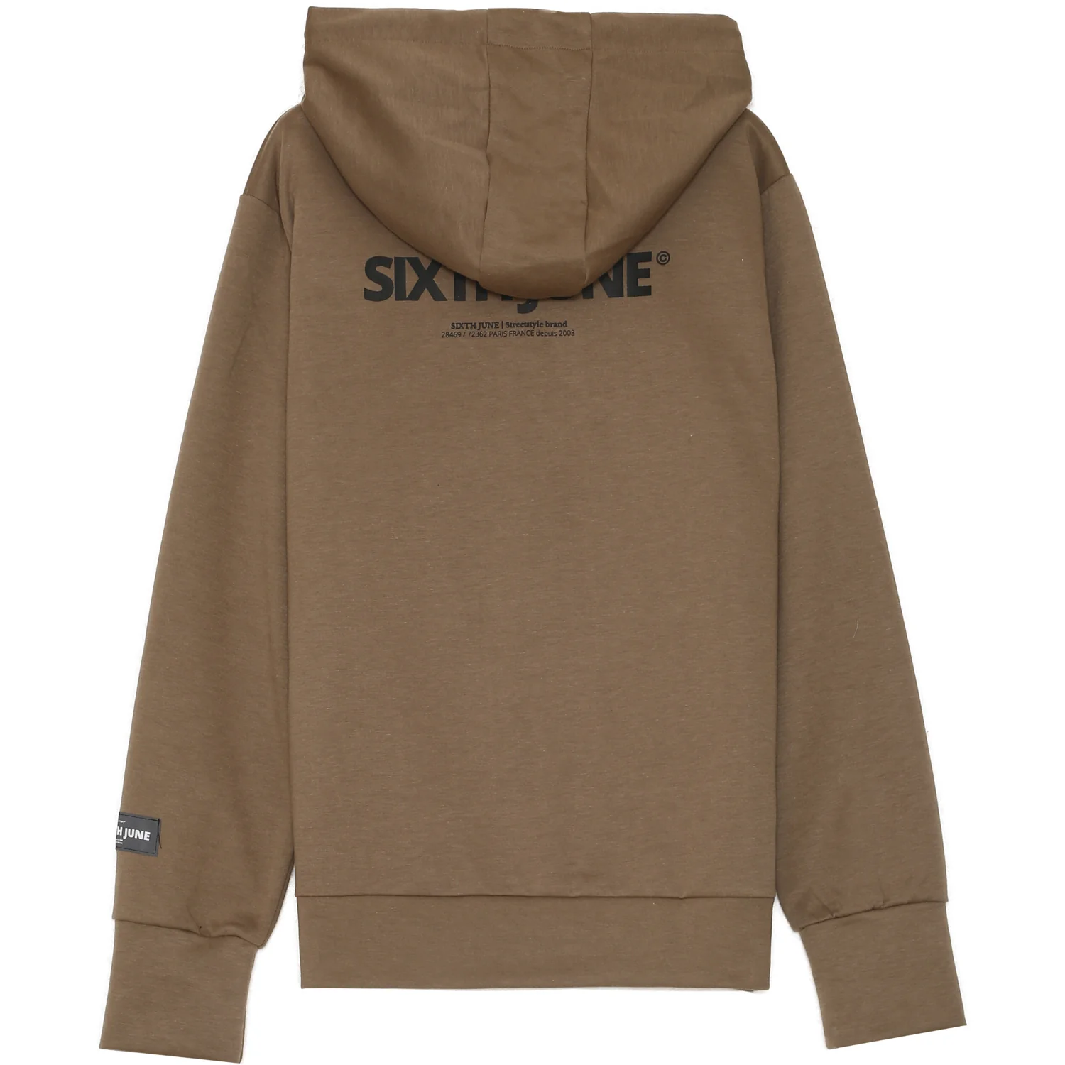 Sweat capuche imprimé marron - Image 7
