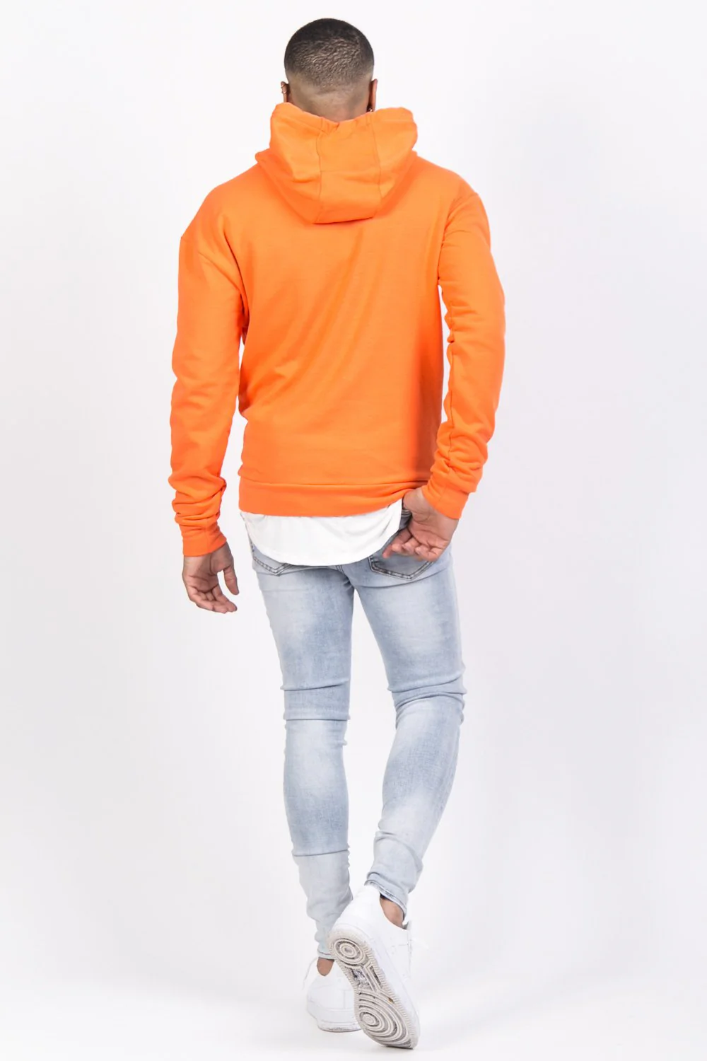 Sweat capuche logo brodé orange - Image 3
