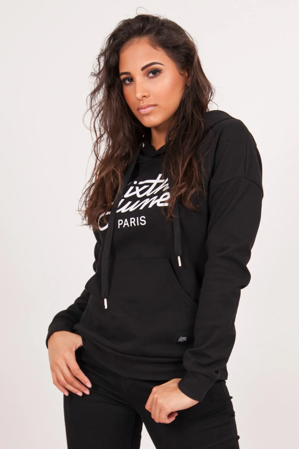 Sweat capuche logo noir - Image 2