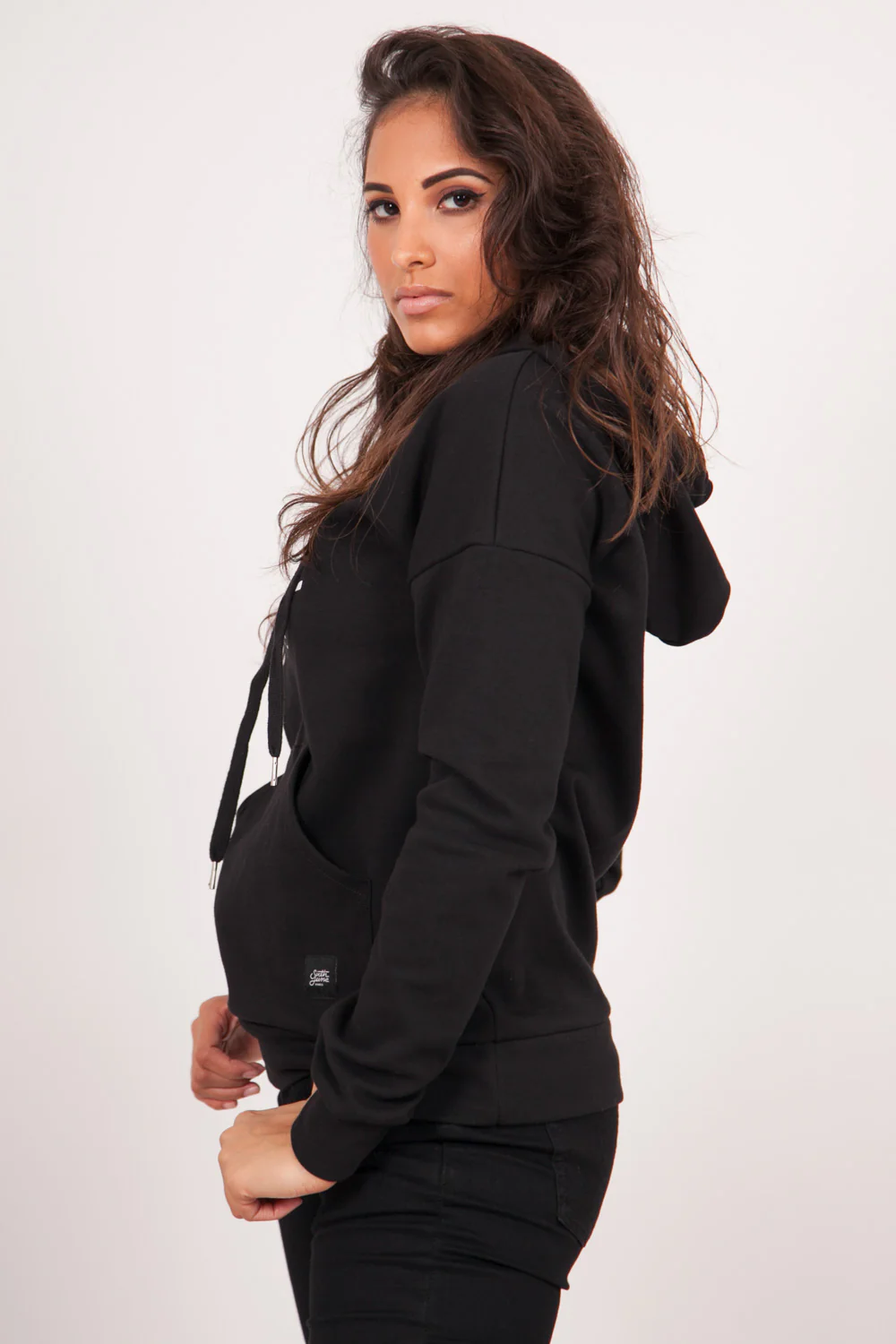 Sweat capuche logo noir - Image 3