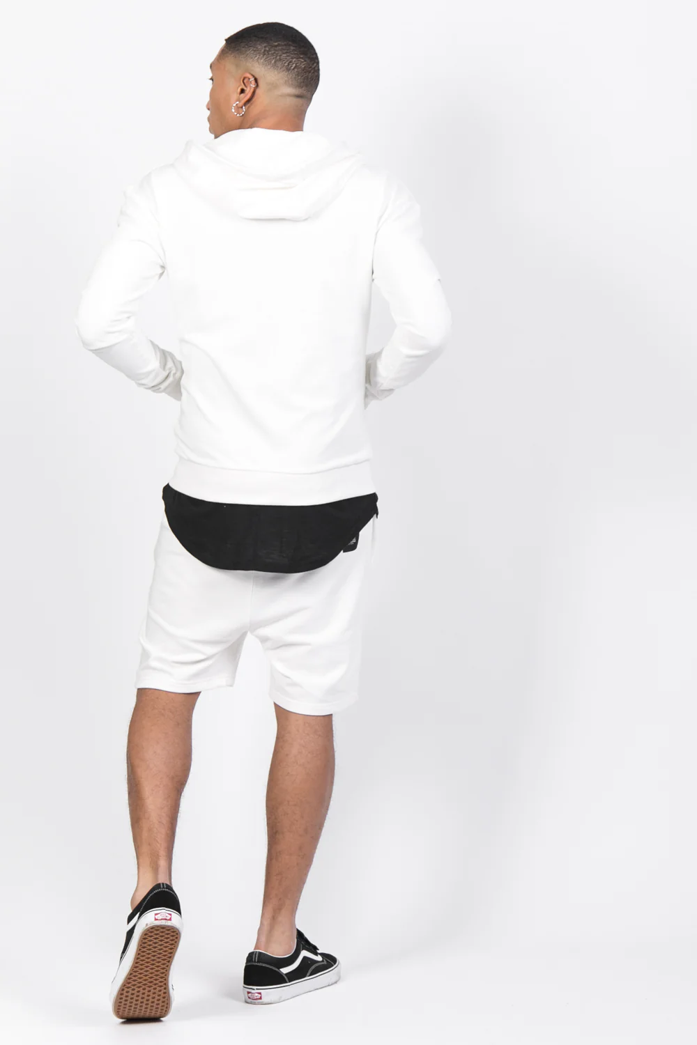 Sweat capuche Paris GPS zippé blanc - Image 3