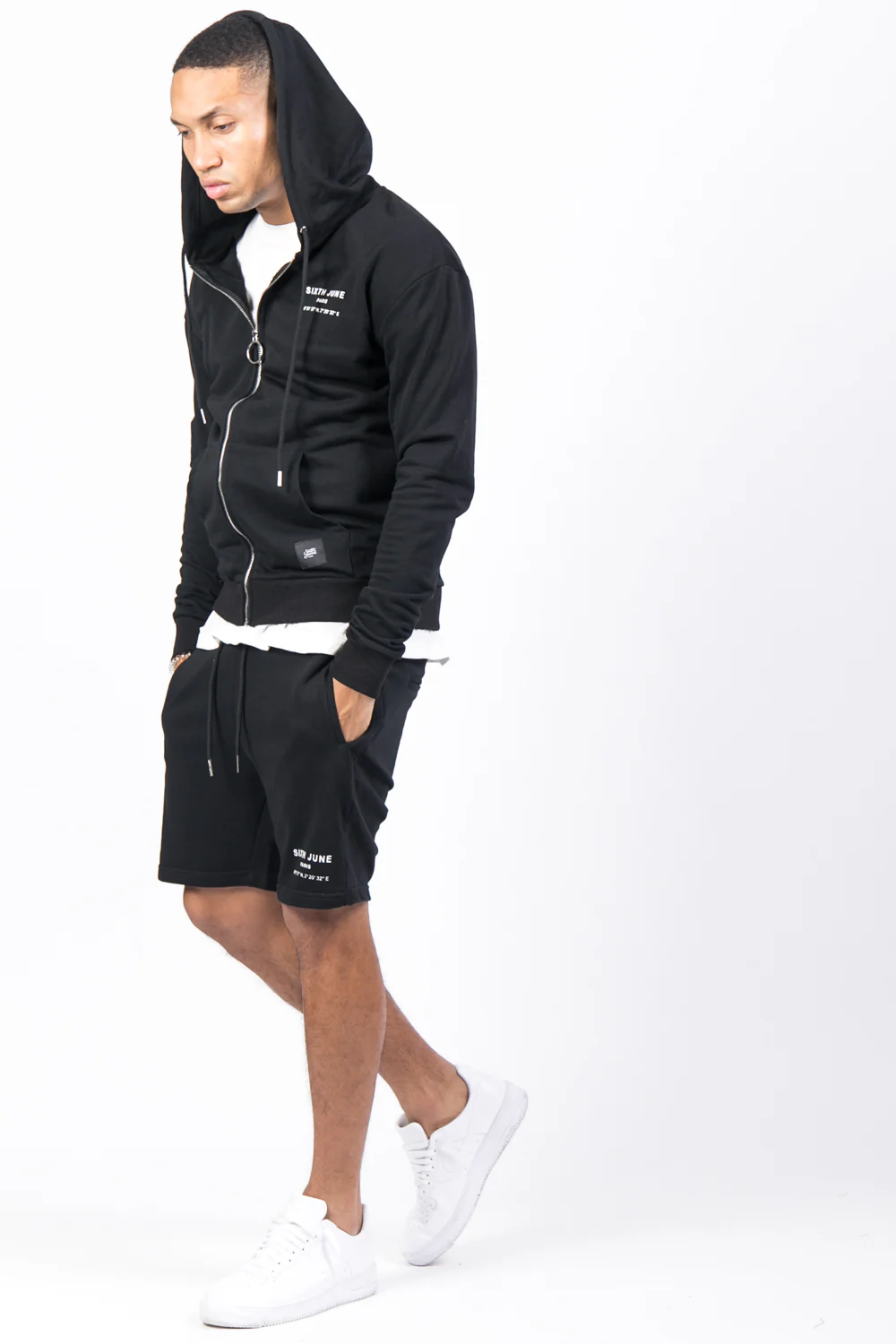 Sweat capuche Paris GPS zippé noir - Image 4