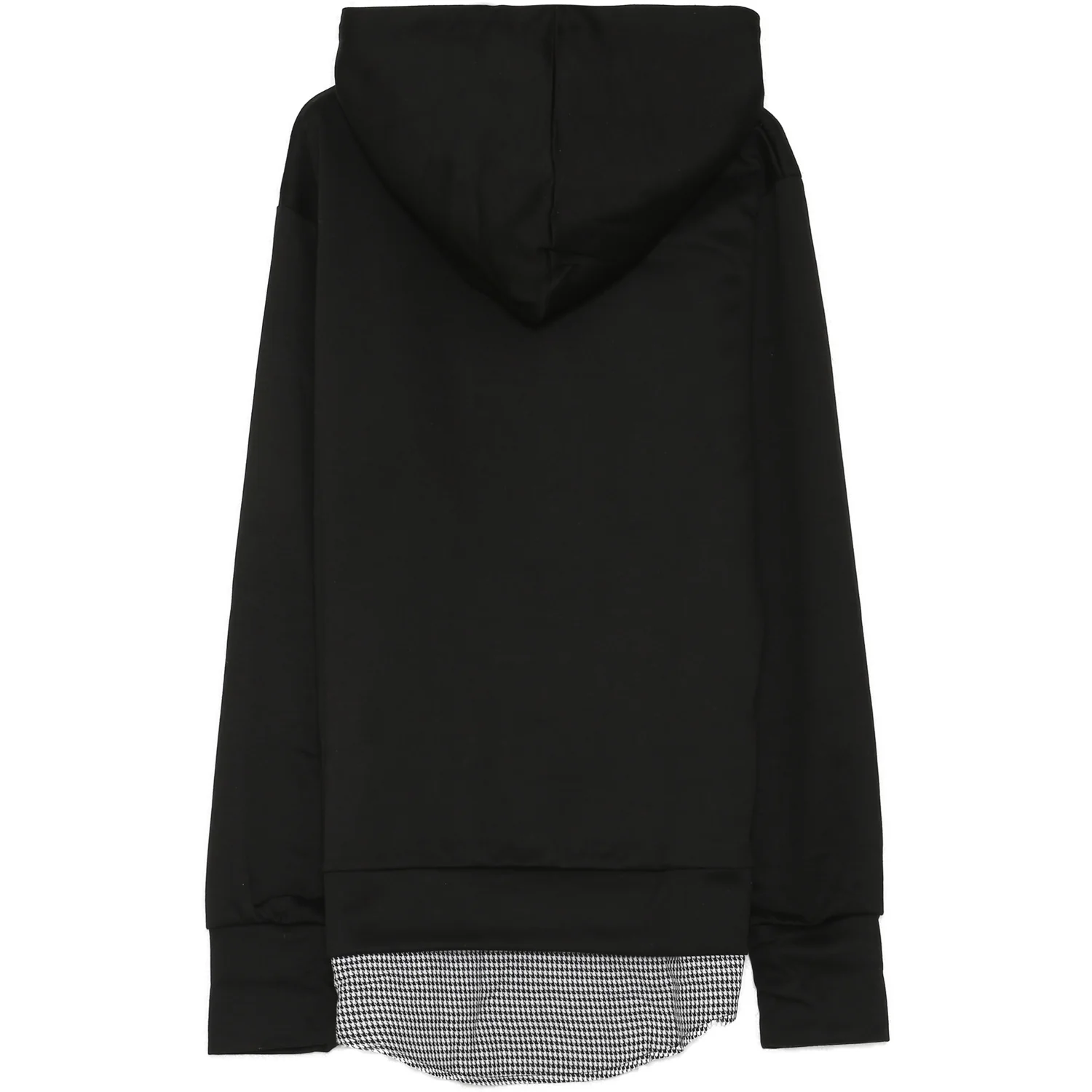 Sweat capuche pied-de-poule logo noir - Image 9