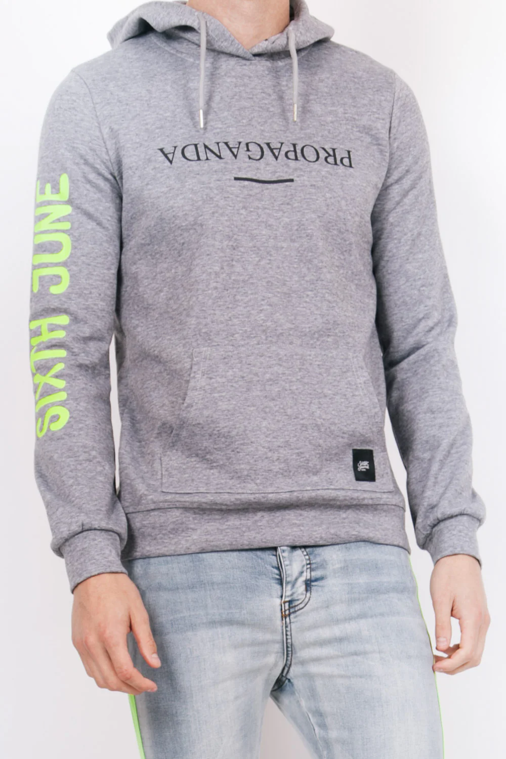 Sweat capuche Propaganda fluo gris - Image 3