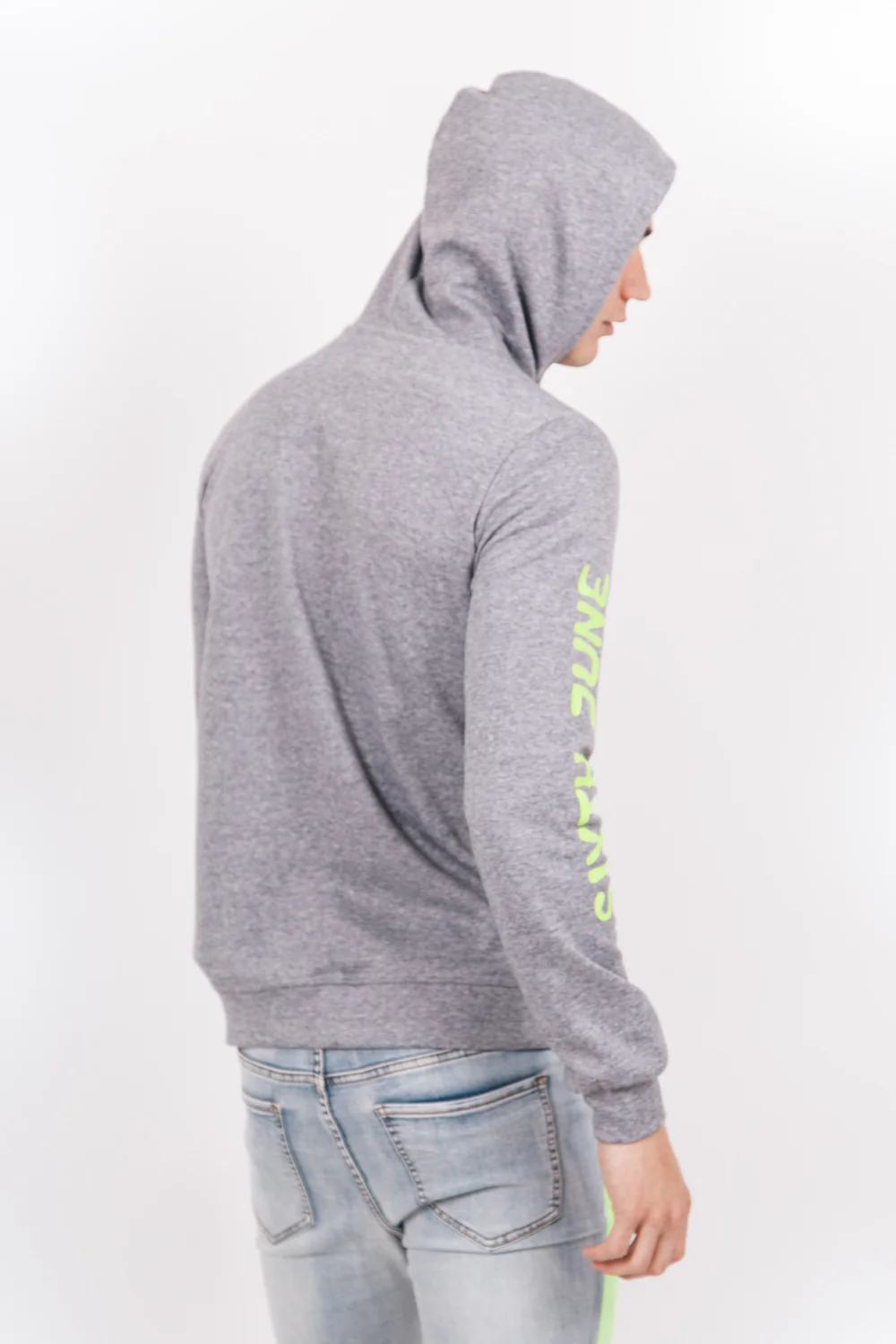Sweat capuche Propaganda fluo gris - Image 4