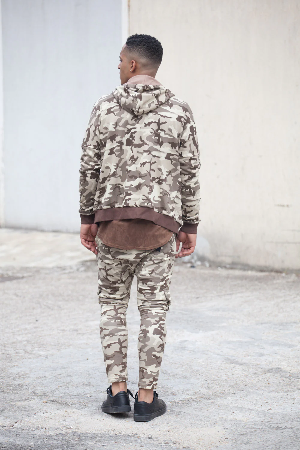 Sweat capuche zippé camouflage beige M2205VJA - Image 3