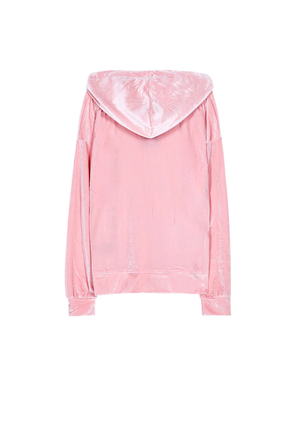 Sweat capuche velours zippé Sixth June rose - Image 6
