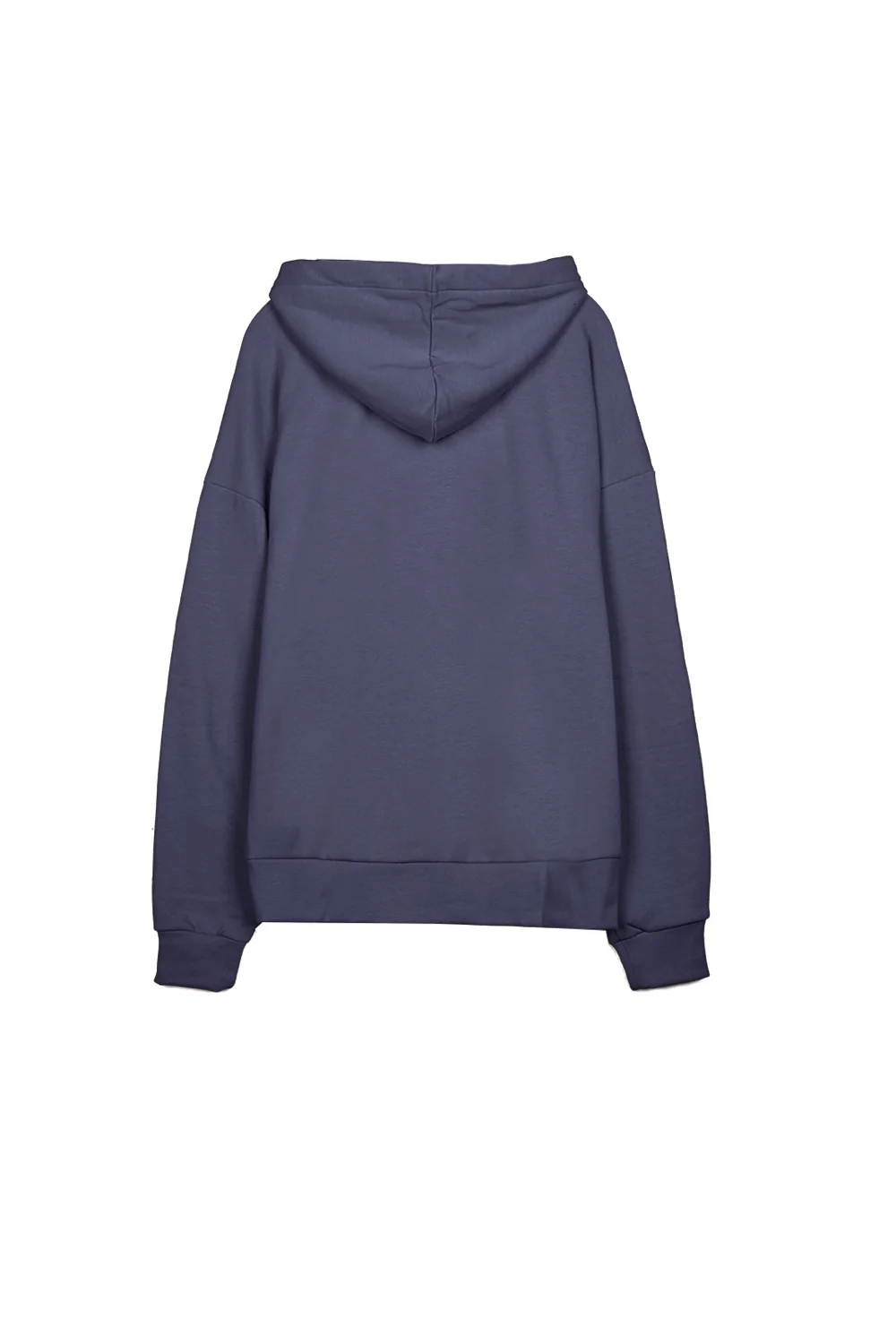 Sweat capuche zip épaules tombantes bleu foncé - Image 7