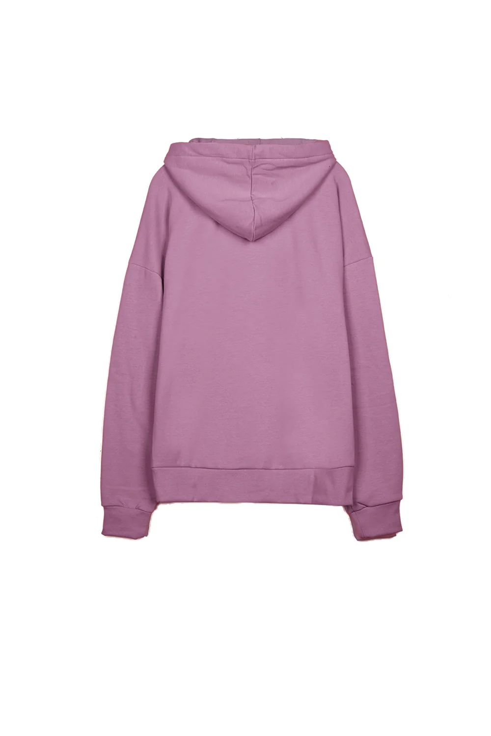 Sweat capuche zip épaules tombantes violet - Image 5