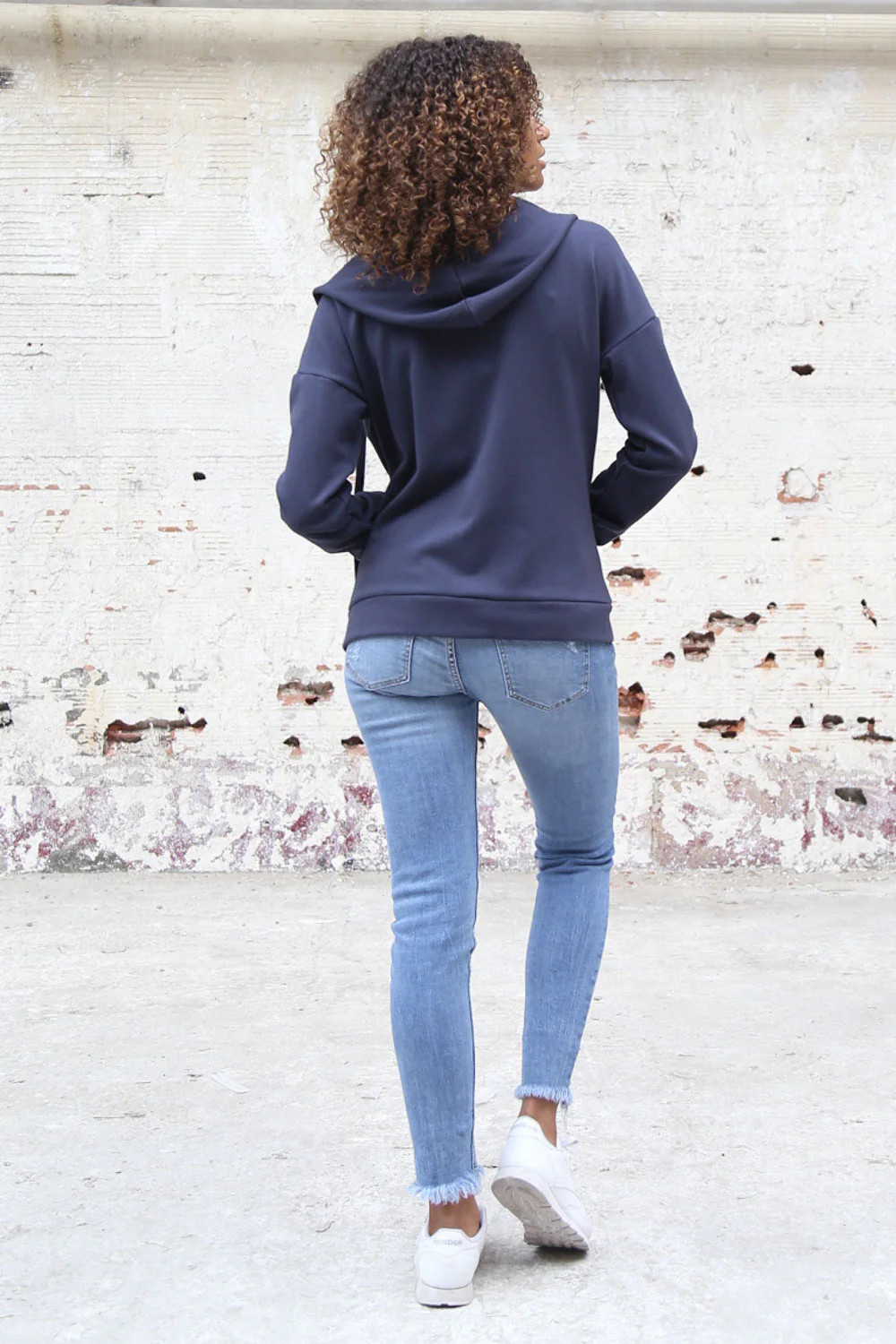 Sweat capuche classique zippé bleu foncé - Image 3