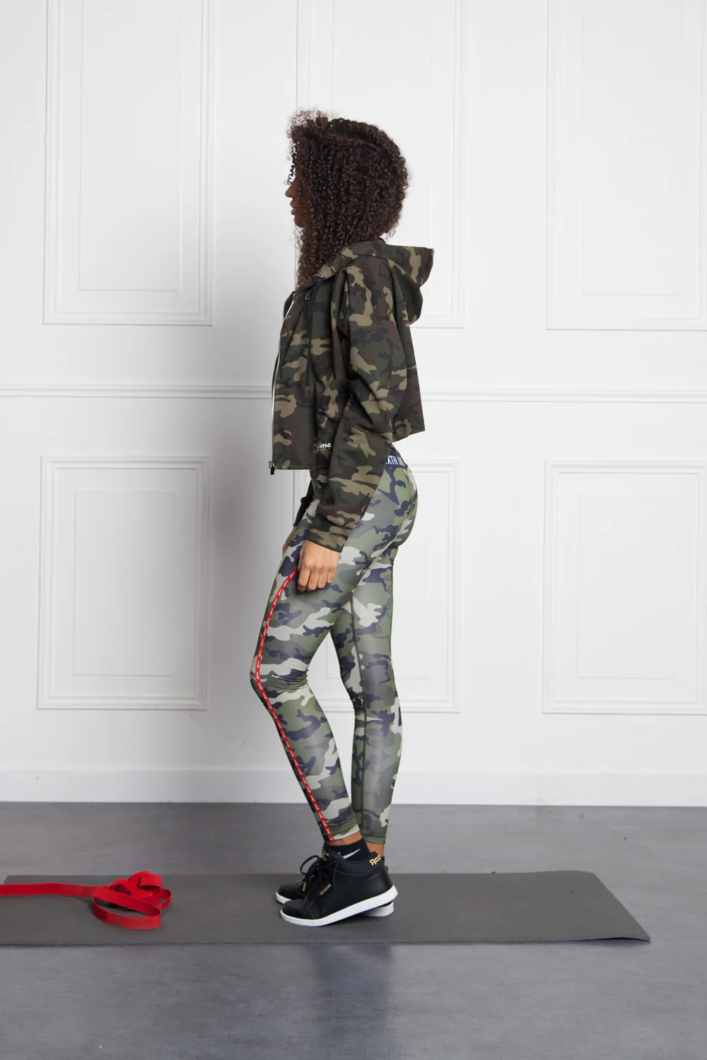 Sweat capuche zippé camouflage Sport kaki W2387VJA - Image 4