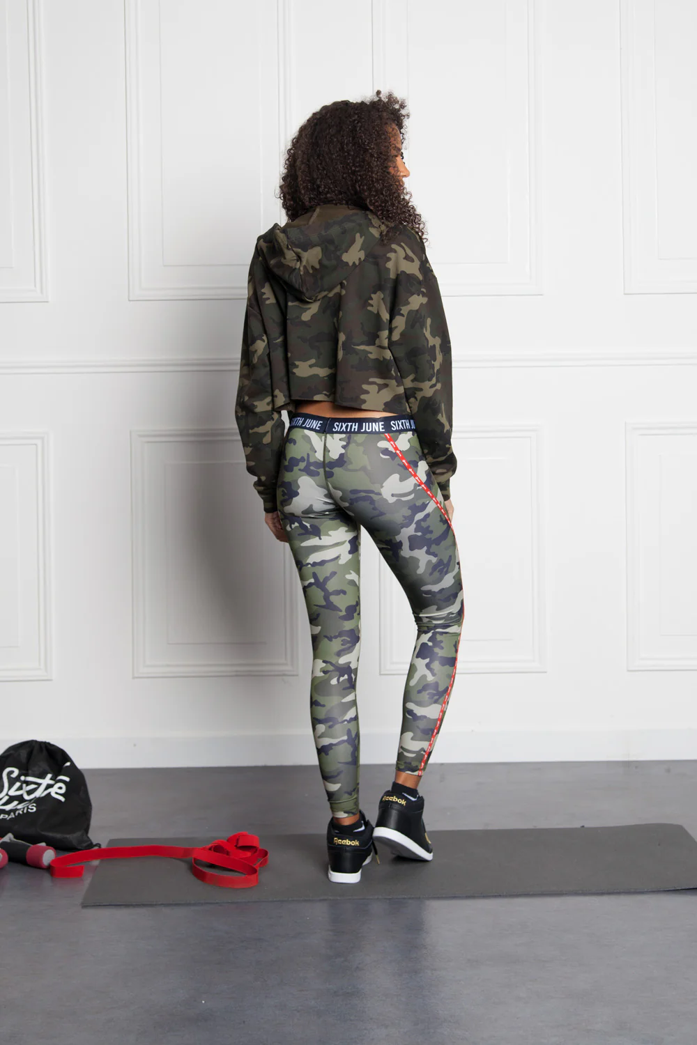 Sweat capuche zippé camouflage Sport kaki W2387VJA - Image 5