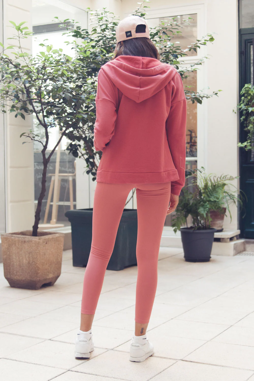Sweat capuche classique zippé rose - Image 3