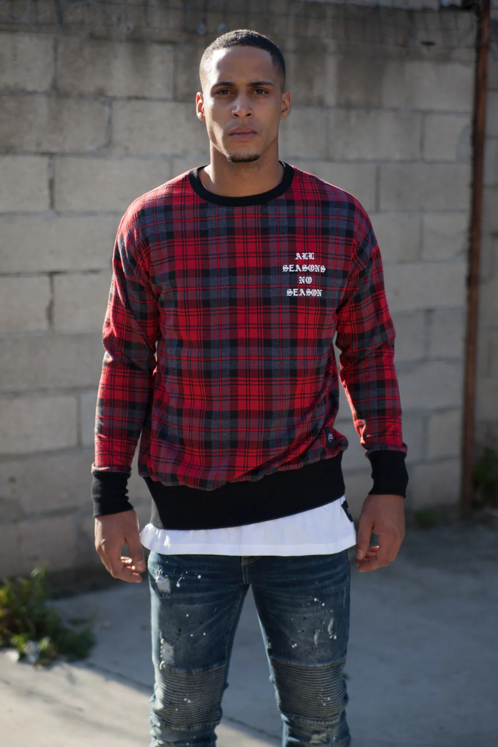 Sweat carreaux All Season rouge M2310KSW - Image 3