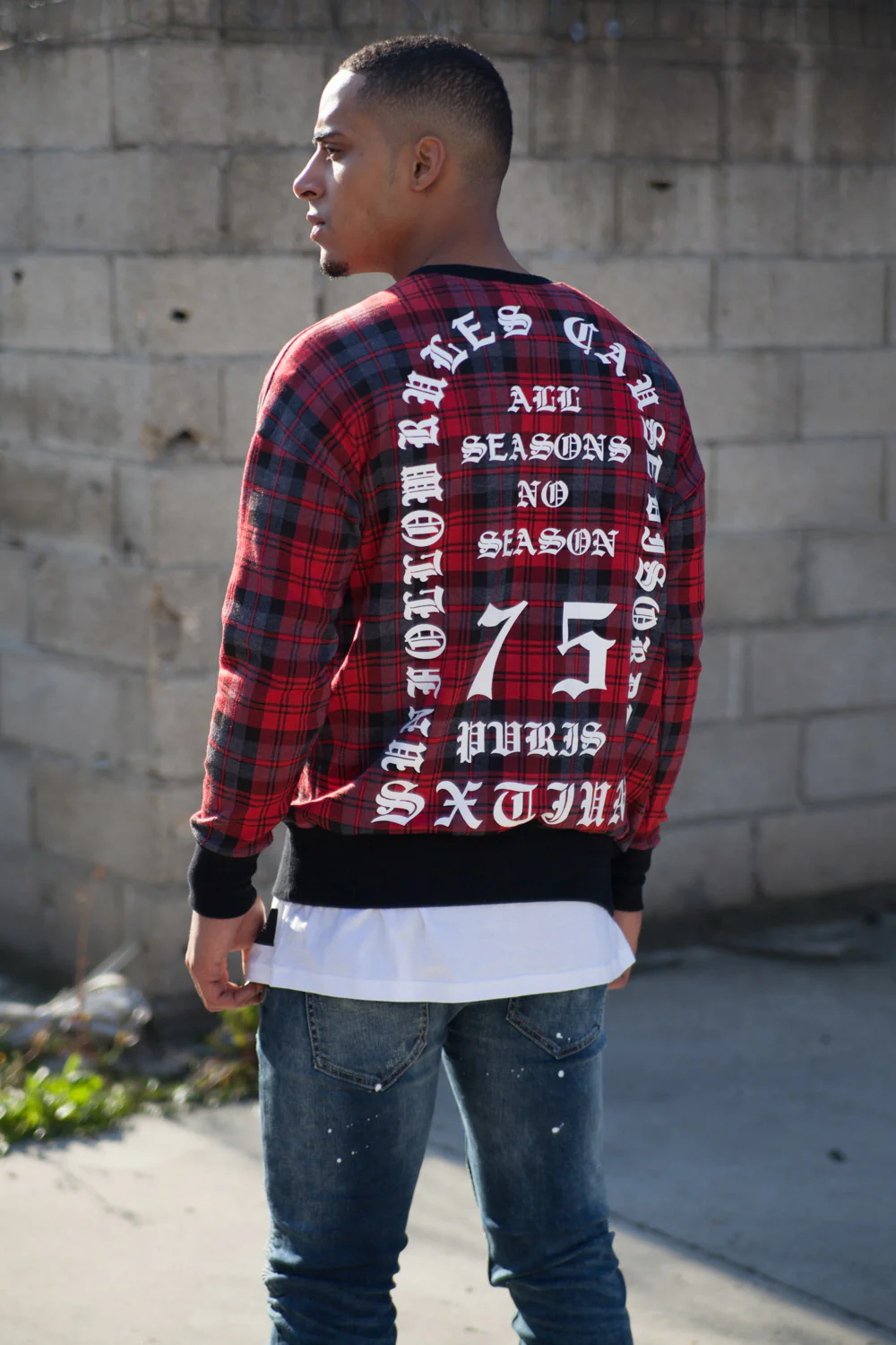 Sweat carreaux All Season rouge M2310KSW - Image 5