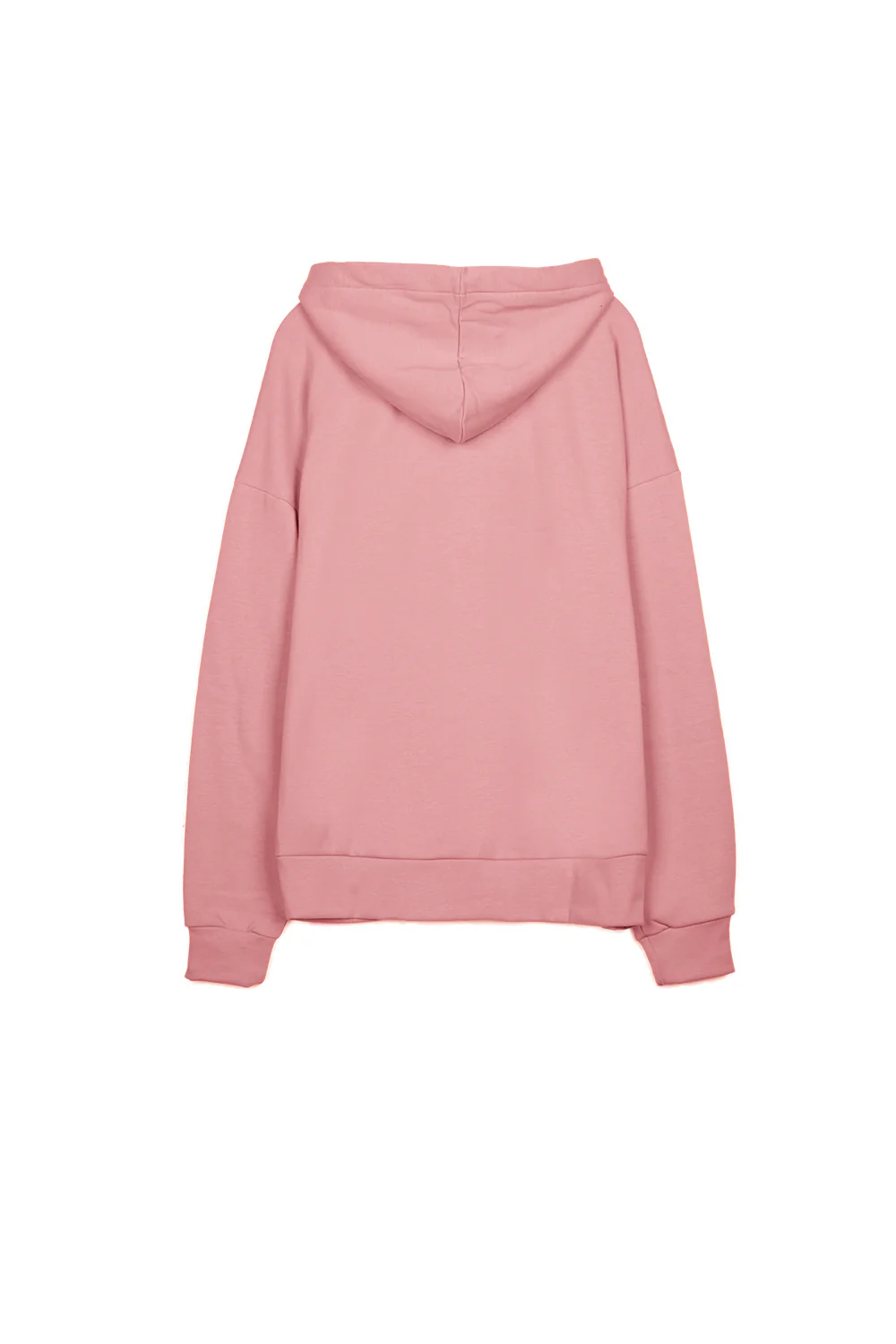 zip-up dropped shoulders hoodie light pink - Image 2