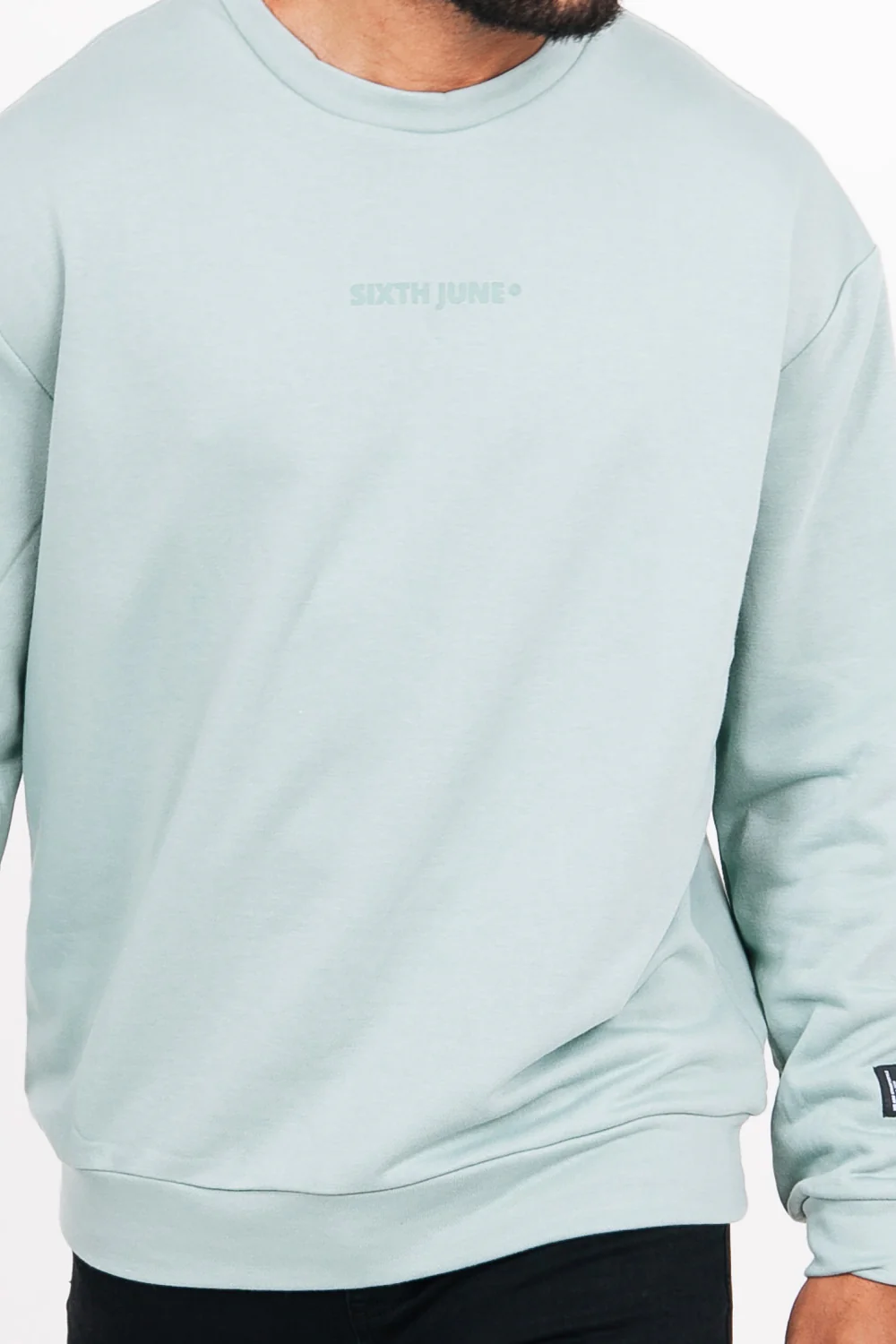 Sweat col rond logo turquoise - Image 2