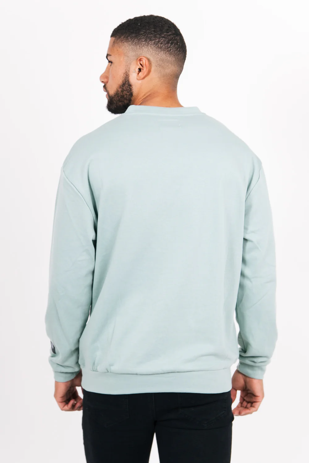 Sweat col rond logo turquoise - Image 4